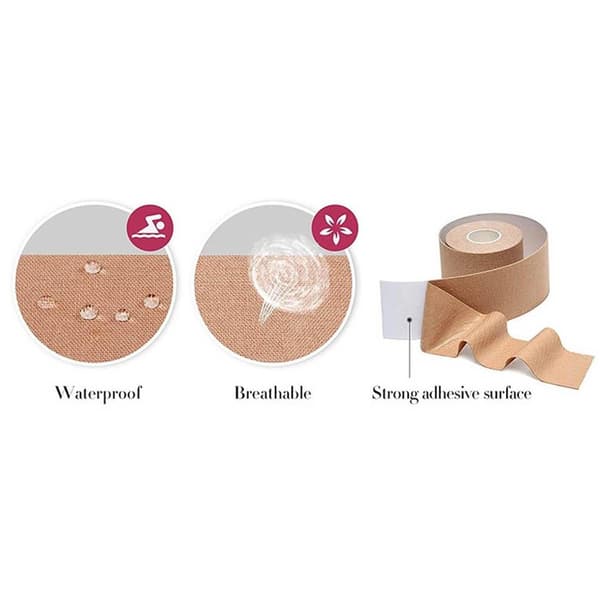 Smidig Elastisk Självhäftande BH Bröst Tejp Beige 6.5CM BREDD