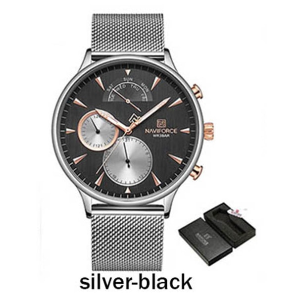 Stilsäker NaviForce Herrklocka Svart/Silver