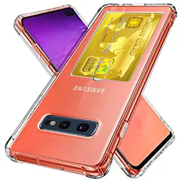 Skal med Korthållare - Samsung Galaxy S10E Transparent/Genomskinlig