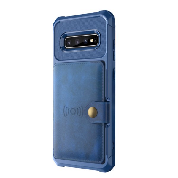 Effektfullt Skal med Kortfack - Samsung Galaxy S10E Blå