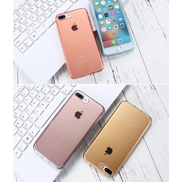 iPhone 7 - Eksklusivt Smart Dobbel Silikonetui TOUCH FUNCTION Rosa