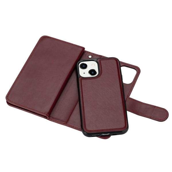 Robust fleksibel 9-korts lommebokveske - iPhone 13 Mini Röd