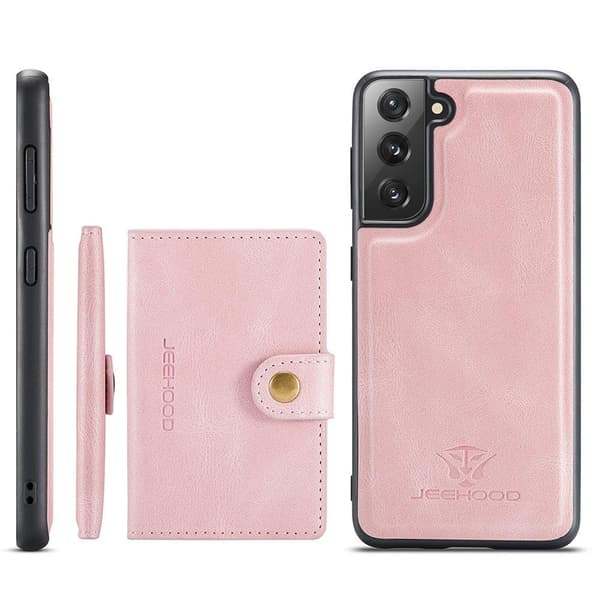 Effektivt etui med kortholder - Samsung Galaxy S21 Röd