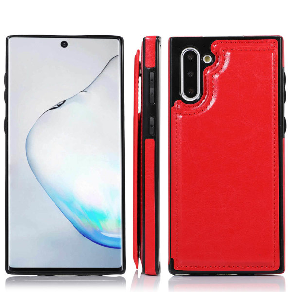 Elegant Nkobee Skal med Korthållare - Samsung Galaxy Note10 Röd