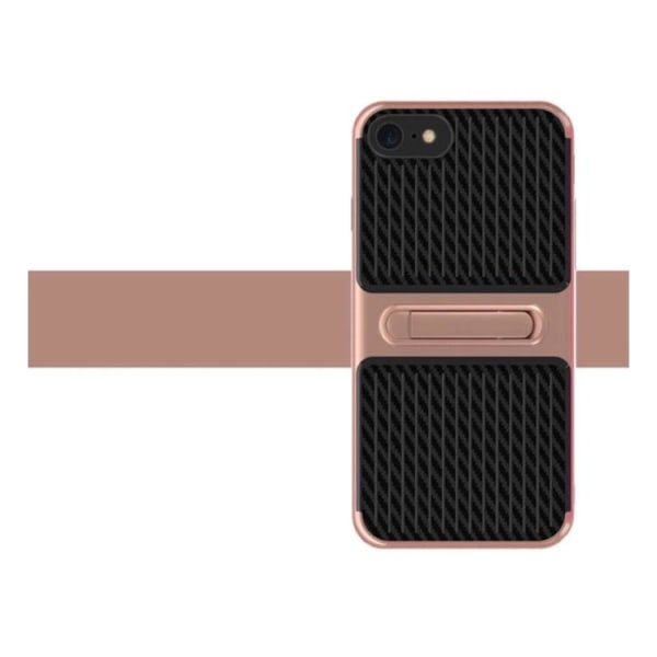 Elegant støtdempende hybriddeksel i karbon FLOVEME iPhone 8 Plus Rosa