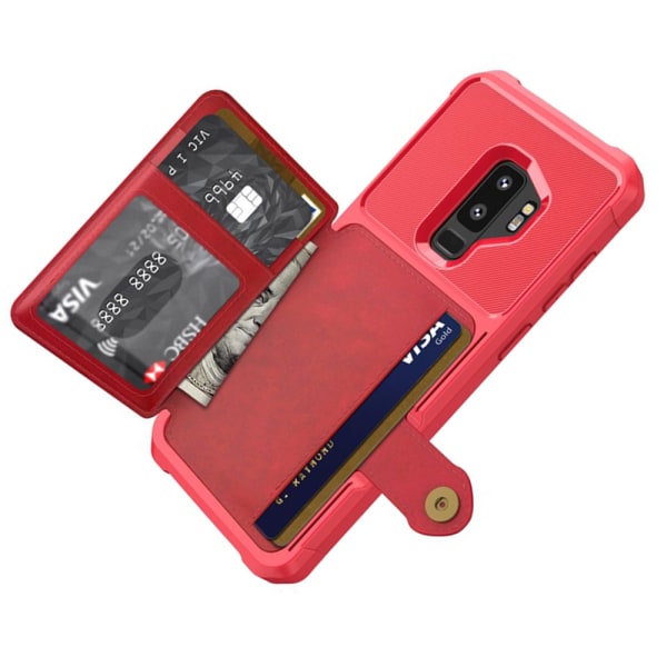 Huomaavainen suojakuori korttilokerolla - Samsung Galaxy S9+ Röd