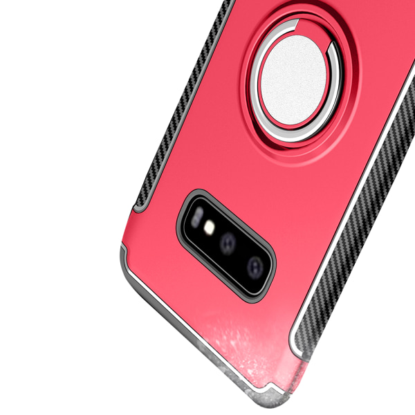 Samsung Galaxy S10e - Elegant Skal med Ringhållare (FLOVEME) Svart