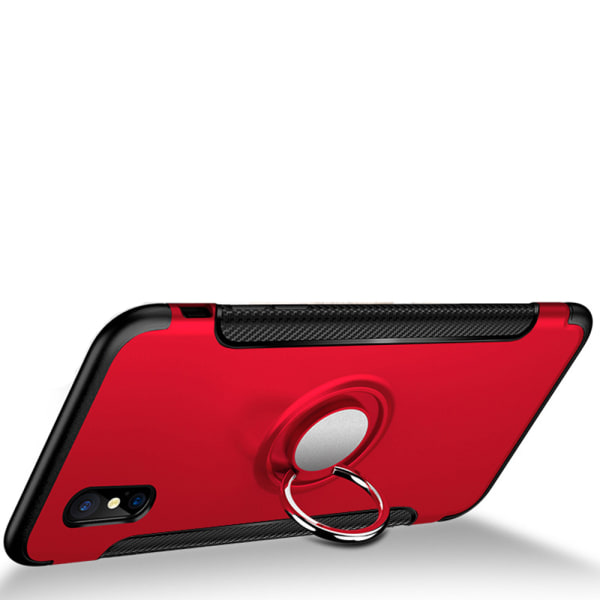 Robust Skyddsskal med Ringhållare till iPhone XS Max Petrol