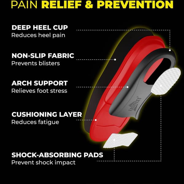 Plantar Fasciitis Insoles  Högt bågstöd & smärtlindring Medium