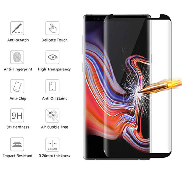 3-PACK Galaxy Note 9 näytönsuoja koteloystävällinen HD 0,3 mm Svart