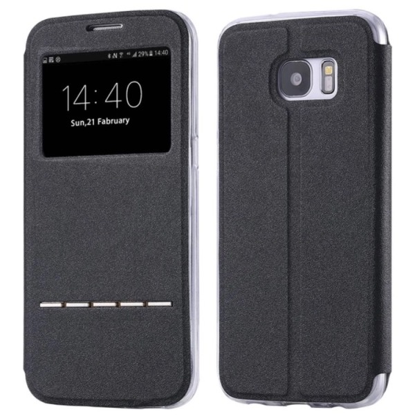 Stilfuldt smart cover - Samsung Galaxy A7 (model 2017) Svart