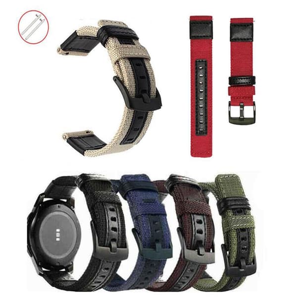 Tyylikäs nylonranneke - Samsung Galaxy Watch S3 Frontier Kaffe 20mm