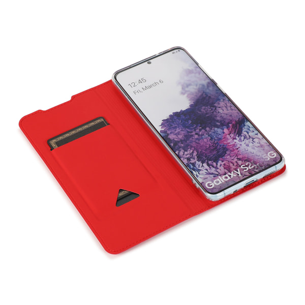 Samsung Galaxy S20 - Genomtänkt Plånboksfodral Röd