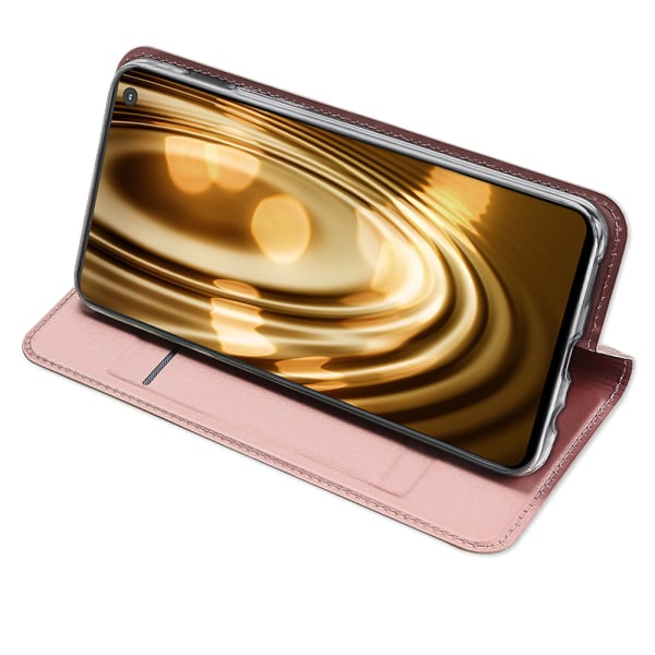 Stilrent Fodral med Kortfack DUX DUCIS - Samsung Galaxy S10e Roséguld