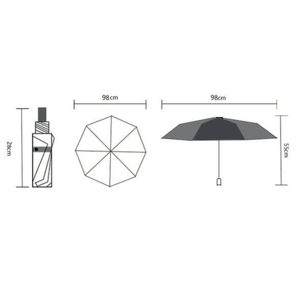 Praktiskt Randigt Paraply Svart
