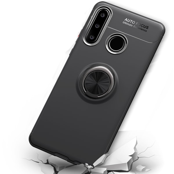 Smooth Protective Cover (AUTO FOCUS) Ringholder - Huawei P30 Lite Blå