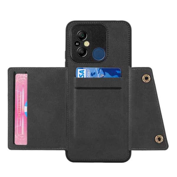 Xiaomi Redmi 12C - Lyxigt Plånboksfodral PC Läder Retro Flip Black