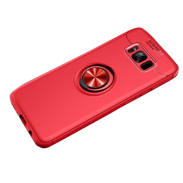 Samsung Galaxy S8 - Praktisk karbonveske med ringholder Röd/Röd
