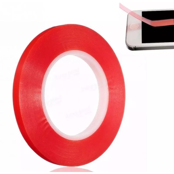 Dobbeltklæbende tape til mobiler/tablets (gennemsigtig) 8mm