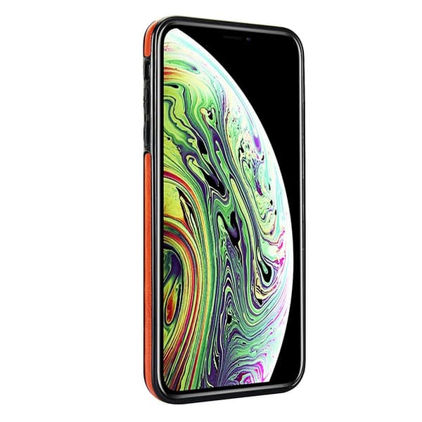 iPhone XR Leman Mobilskal med Kortförvaring Mörkbrun