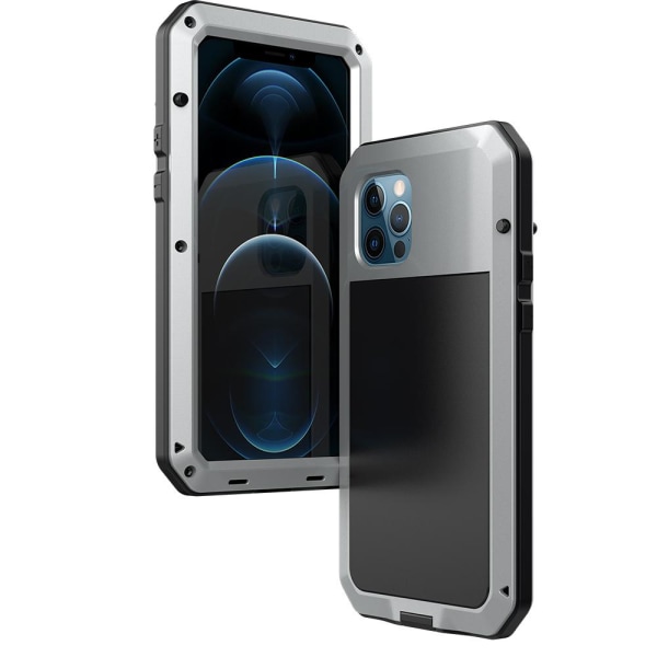 Beskyttende aluminiumsskall HEAVY DUTY - iPhone 12 Mini Silver