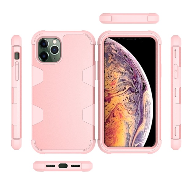 iPhone 11 Pro Max - Elegant Smart Skal (LEMAN) Rosa/Svart