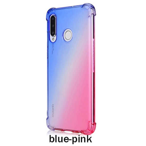 Huawei P30 Lite - Eksklusivt bærbart silikonecover (FLOVEME) Blå/Rosa