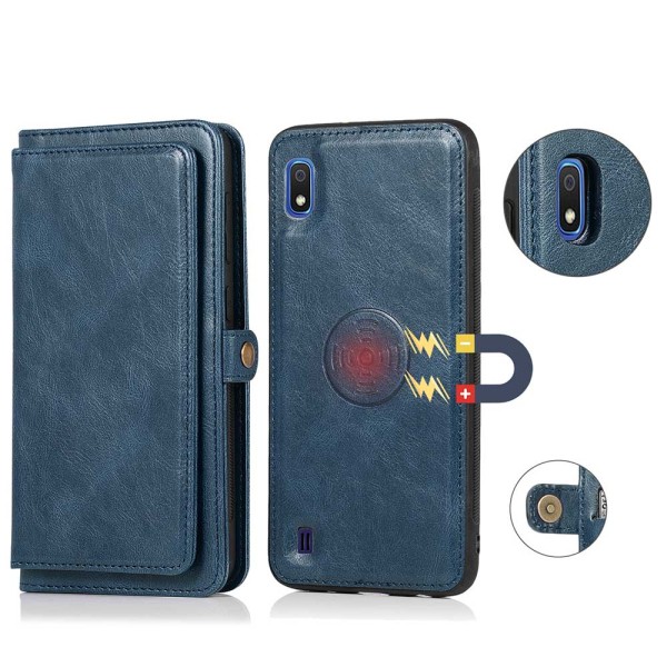 Tyylikäs Smooth Wallet Case - Samsung Galaxy A10 Mörkblå
