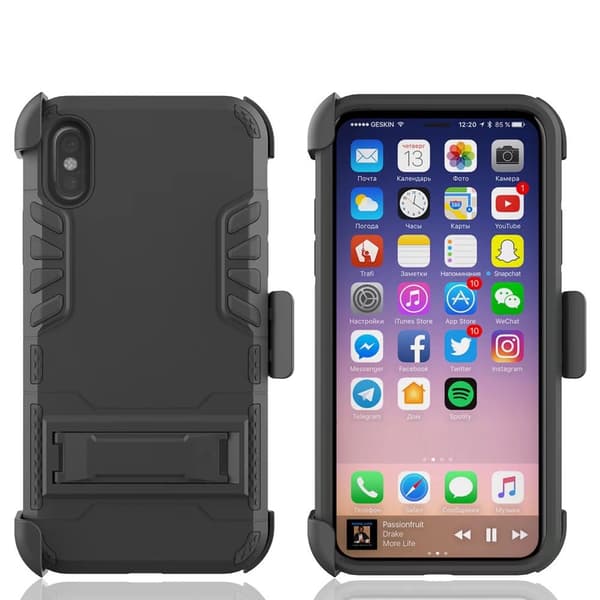 iPhone X/XS (HYBRID) Skyddskal (Bältesfunktion) Röd