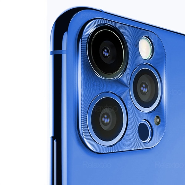 iPhone 12 Mini alumiiniseoskehyksen kameran linssisuoja Blå