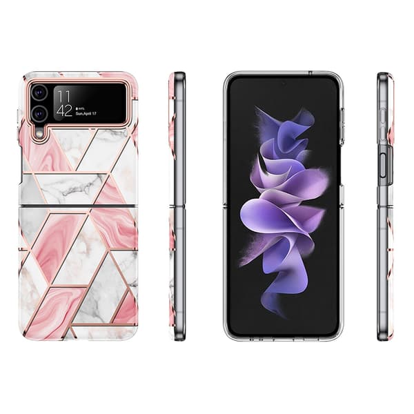 Elegant Marmor Skal - Samsung Galaxy Z Flip 3 Blå