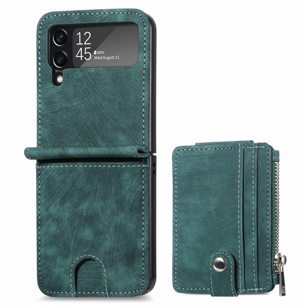 Smidigt Skal med Plånbok - Samsung Galaxy Z Flip 3 Grön