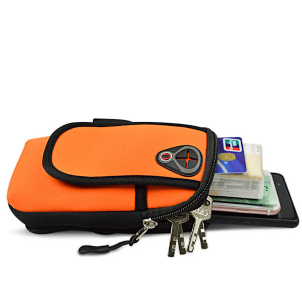 Vattentålig Armbandsväska Universal Sport Fitness Hörlursingång Orange