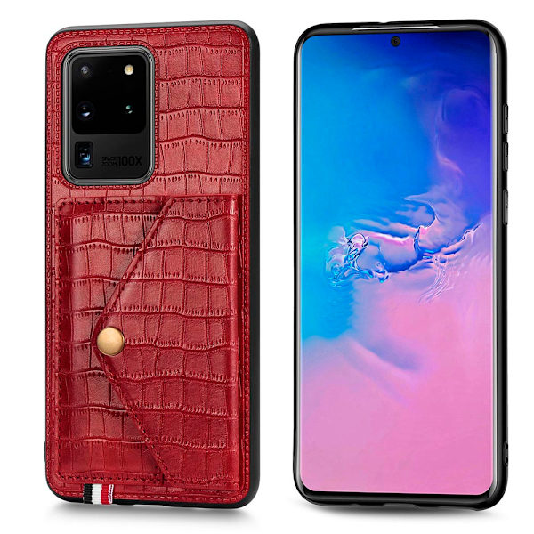 Effektfullt Skal med Korthållare - Samsung Galaxy S20 Ultra Roséguld