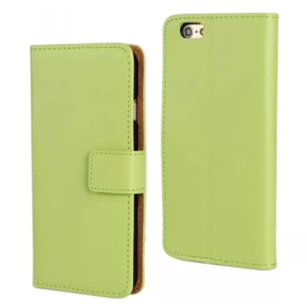 LEMANS Lommebokveske i skinn til iPhone 6/6S Grön