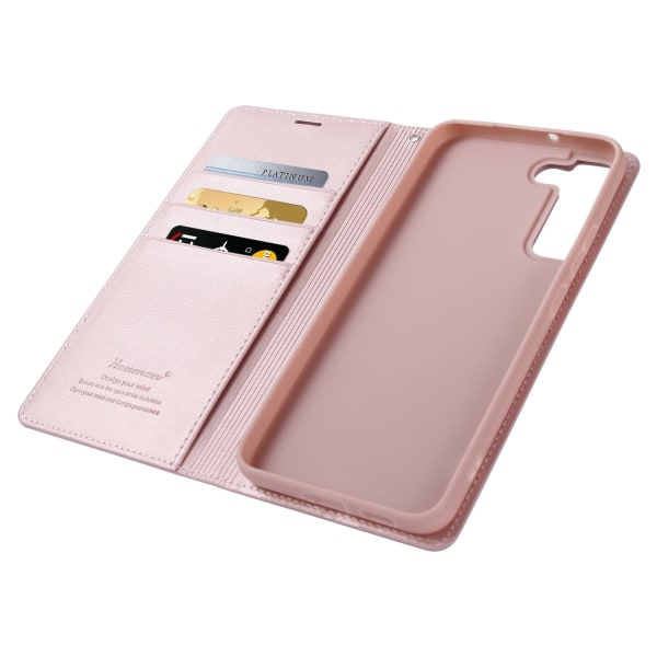 Samsung Galaxy S24 plus -  Stilrent Plånboksfodral från HANMAN Pink gold