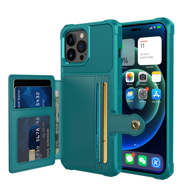 Praktisk deksel med kortlomme - iPhone 14 Pro Max Svart