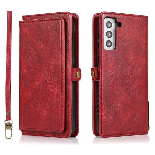Tankevækkende 2-1 Wallet Case - Samsung Galaxy S21 Mörkgrön