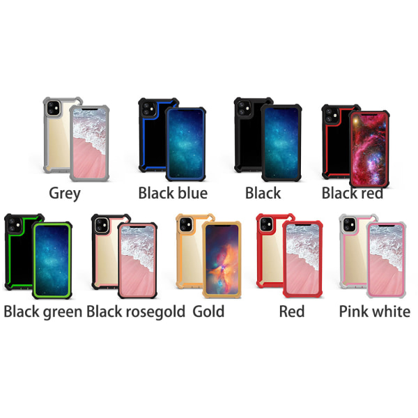 Robust stilfuldt cover (tykke hjørner) - iPhone 11 Svart/Rosé