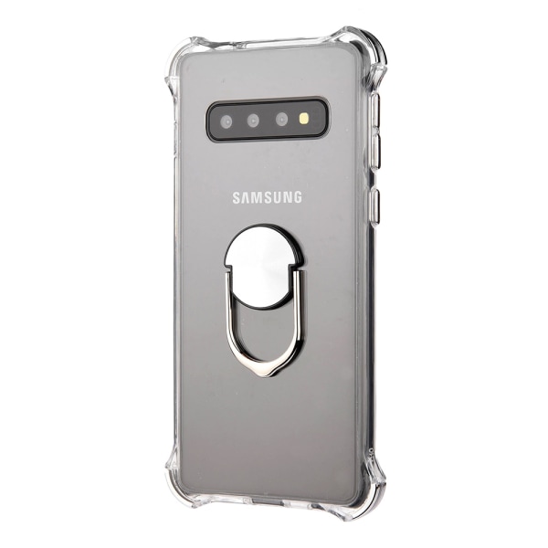 Samsung Galaxy S10+ - Robust Smidigt Skal med Ringhållare Guld