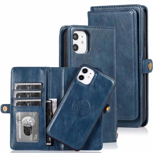 iPhone 11 - Glat Smart Wallet Cover Mörkblå