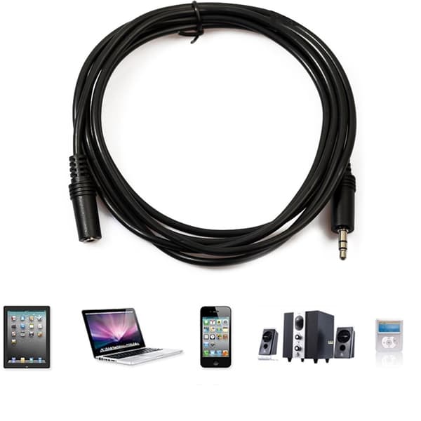 Slittålig 3.5mm AUX Ljudkabel (2M) Svart