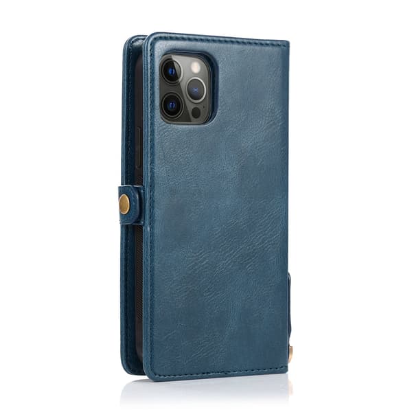 Elegant plånboksfodral i läder för iPhone 15 Pro Max Brun