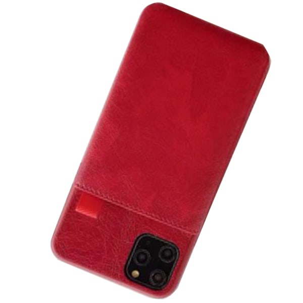Glat cover med kortrum (LEMAN) - iPhone 11 Pro Max Röd