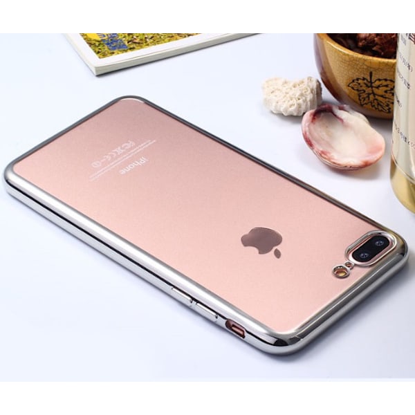 Tunt Elegant Praktiskt Silikonskal iPhone 8 LEMAN (MAX SKYDD) Silver/Grå