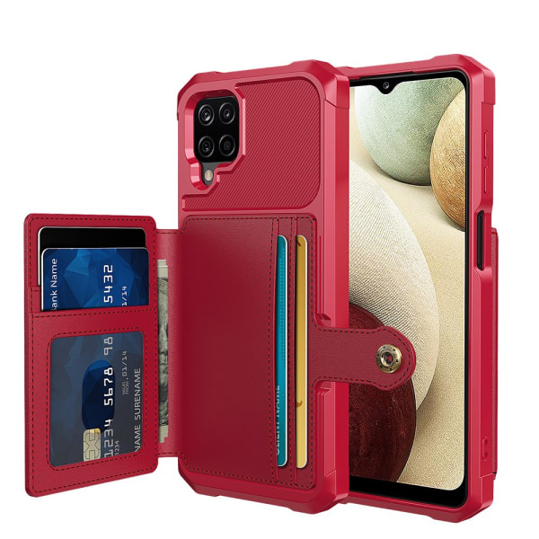 Samsung Galaxy A12 - Stilfuldt praktisk cover med kortholder Pink gold