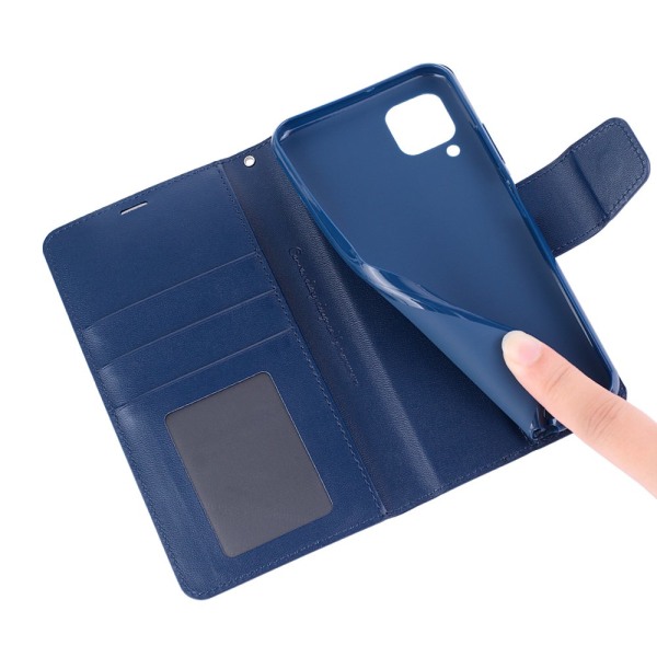 Praktisk Hanman Wallet etui - Samsung Galaxy A42 Marinblå