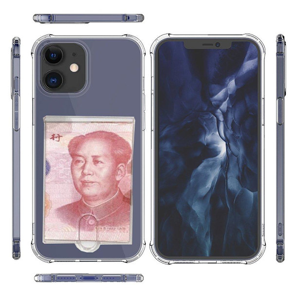 Glat stødabsorberende cover med kortrum - iPhone 12 Mini Transparent