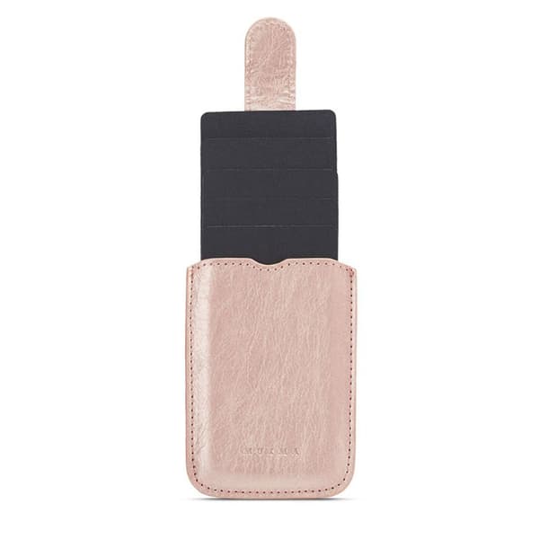 Elegant Smidig PU-Läder Korthållare Guld