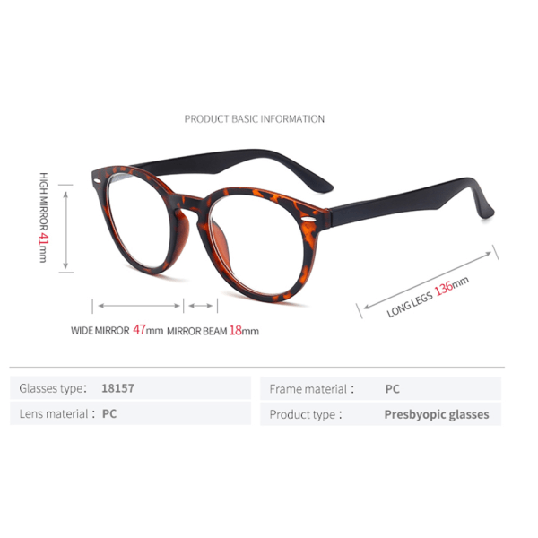 Unisex läsglasögon med komfortabelt båge Brun 3.5